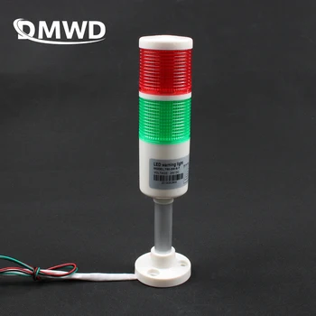 2 krāsas Rūpniecības Signālu Drošības Kaudze Signalizācijas Gaismas lampas Spuldzes Sarkanā Zaļā Lampa LED Balts plastmasas iekštelpu 2 slānis ar perforētu