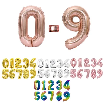 40 Collu Sudraba, Zelta Folijas Numuru Baloni Digitālo Globos Dzimšanas Dienu, Kāzu Dekorācijas Ballons Baby Dušas Piederumi
