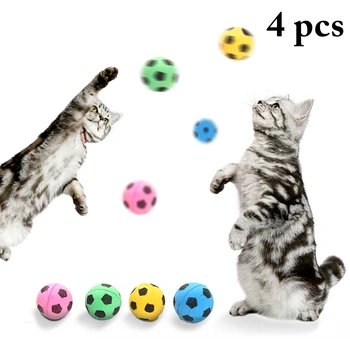 4gab Kaķis Rotaļu Bumbu Interaktīvais Kaķis Rotaļlietas Spēlēt Košļājamā Nulles Dabas Putu Sūklis Futbola treniņu, Mājdzīvnieku preces