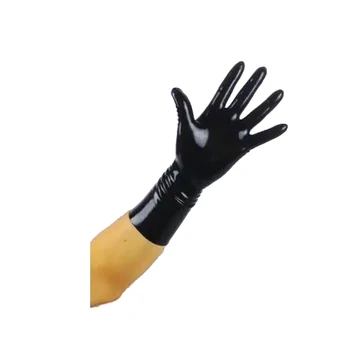 Atdzist Jaunu Lateksa Unisex Black Piecu Pirkstu Skaists Cimdi 0,4 mm Gumijas Lateksa Atdzist Izmērs S-XL