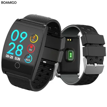 Bluetooth Smart Skatīties BOAMIGO Smartwatch IOS, Android Tālruņa Zvanu Atgādināt Kameru, Kalorijas, Sirdsdarbības ātrums, aproce Aproce OLED