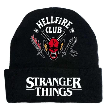 Hellfire Kluba Cepuri, Svešinieks Lietas Sezona 4 Beanies Sieviešu Rudens Ziemas Siltas Cepures Drukāt Adītas Cepures Vīriešiem Sunīti Unisex