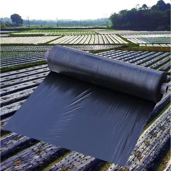 HEMAN Lauksaimniecības Ravēšana Black Mulča 0,8 m Platums Sabiezēt 0.01 mm Augu Siltumnīcefekta Zemeņu Plastmasas Plēves Augiem Augt