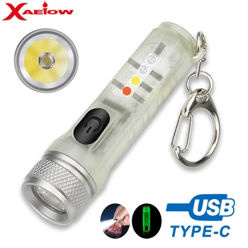Lukturīti, mini lukturītis Lukturītis Spēcīgu kabatas lukturīti, Lai Atslēgu piekariņi USB Uzlādes Ūdensizturīgu IP66 C Tipa Super Spilgti lukturītim