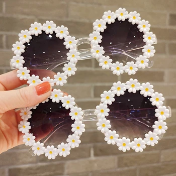 Modes Daisy Bērniem Saulesbrilles, Ziedu Toņos, Bērnu Saules Brilles Meitenes Bērnu Radošās Brilles UV400 Āra Aizsardzības Brilles