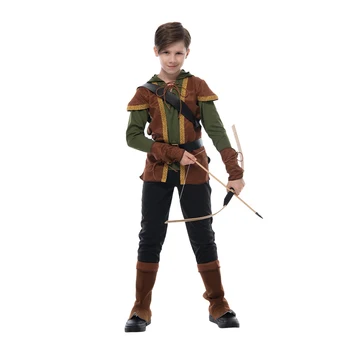 Snailify Bērniem Strēlnieks Kostīms Zēniem Hunter Robin Hood Kostīms Cosplay Halloween Karnevāls Purima Puse Tērpiem