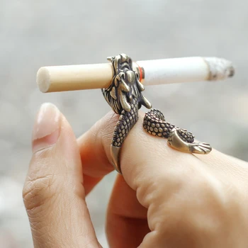 Vintage Pūķis Formas Cigarešu Pirkstu Klipu Gredzenu Sīkrīkus par Vīriešiem Smēķēšana Cauruļu Piederumi Unikālas Dāvanas Modes Gredzens